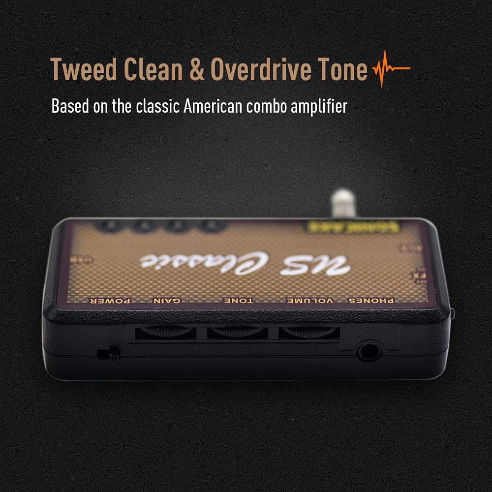 SONICAKE guitar headphone amp close-up on the reverb knob
