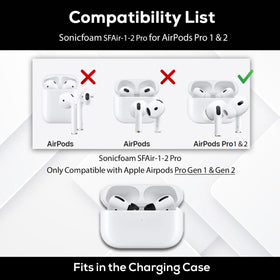 SonicFoam case-fit tips designed to sit inside AirPods Pro case.
