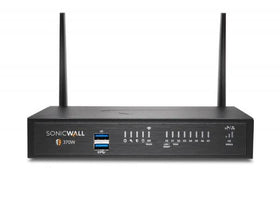 SonicWall TZ370 secure SD-WAN illustration highlighting cost savings and cloud performance.