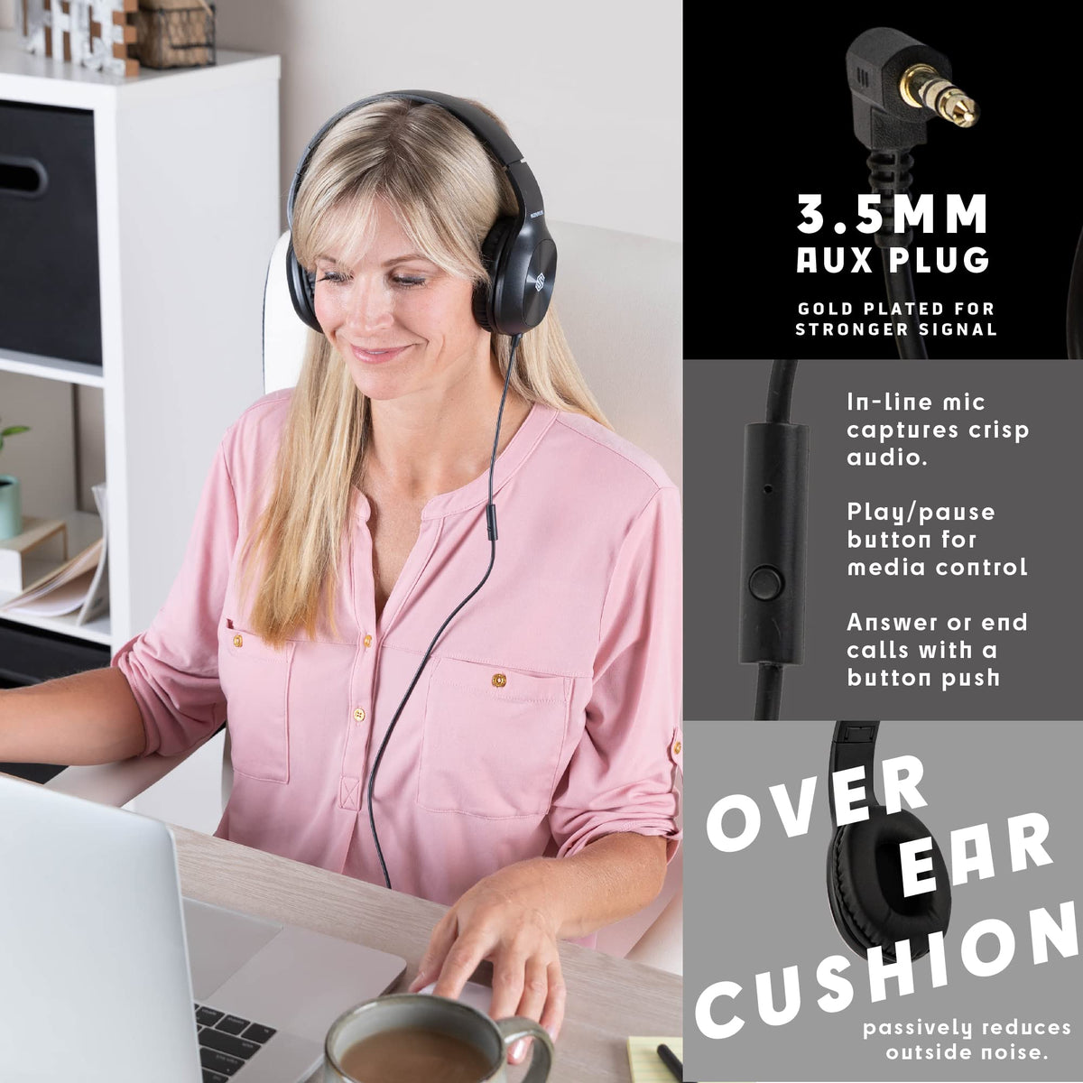 Sonitum close-up of cushioned earcup highlighting comfort for long classroom use