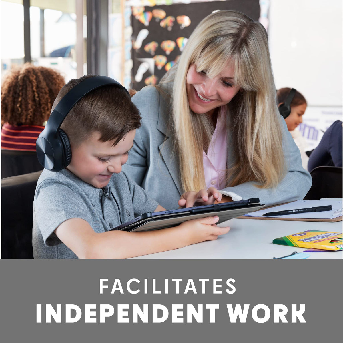 Sonitum durable classroom headphones withstand daily use in libraries, classrooms, and travel.