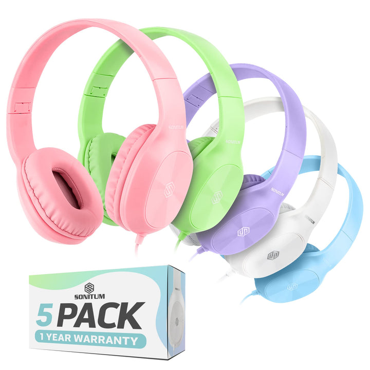 Sonitum front packaging showing 5-pack and mixed colors, reliable classroom readiness