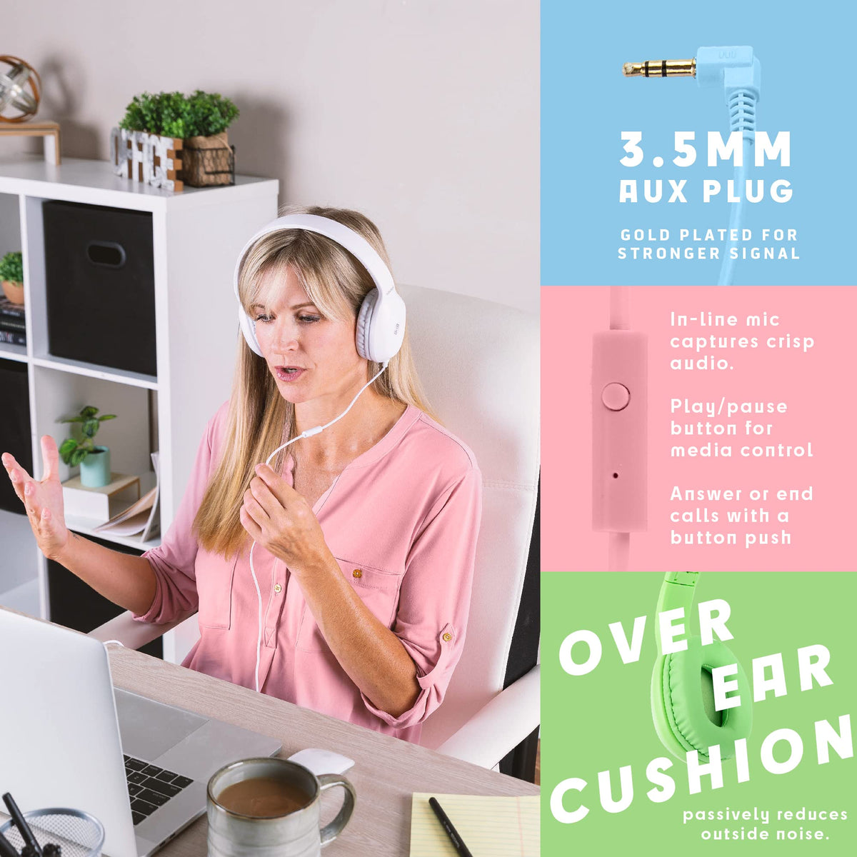 sonitum on-ear cushion closeup showing comfort for long lessons