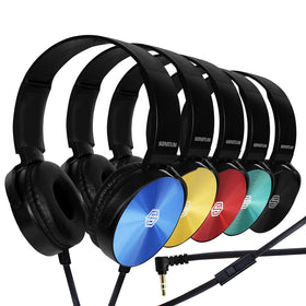 Sonitum headset front pack showing colorful units and classroom readiness