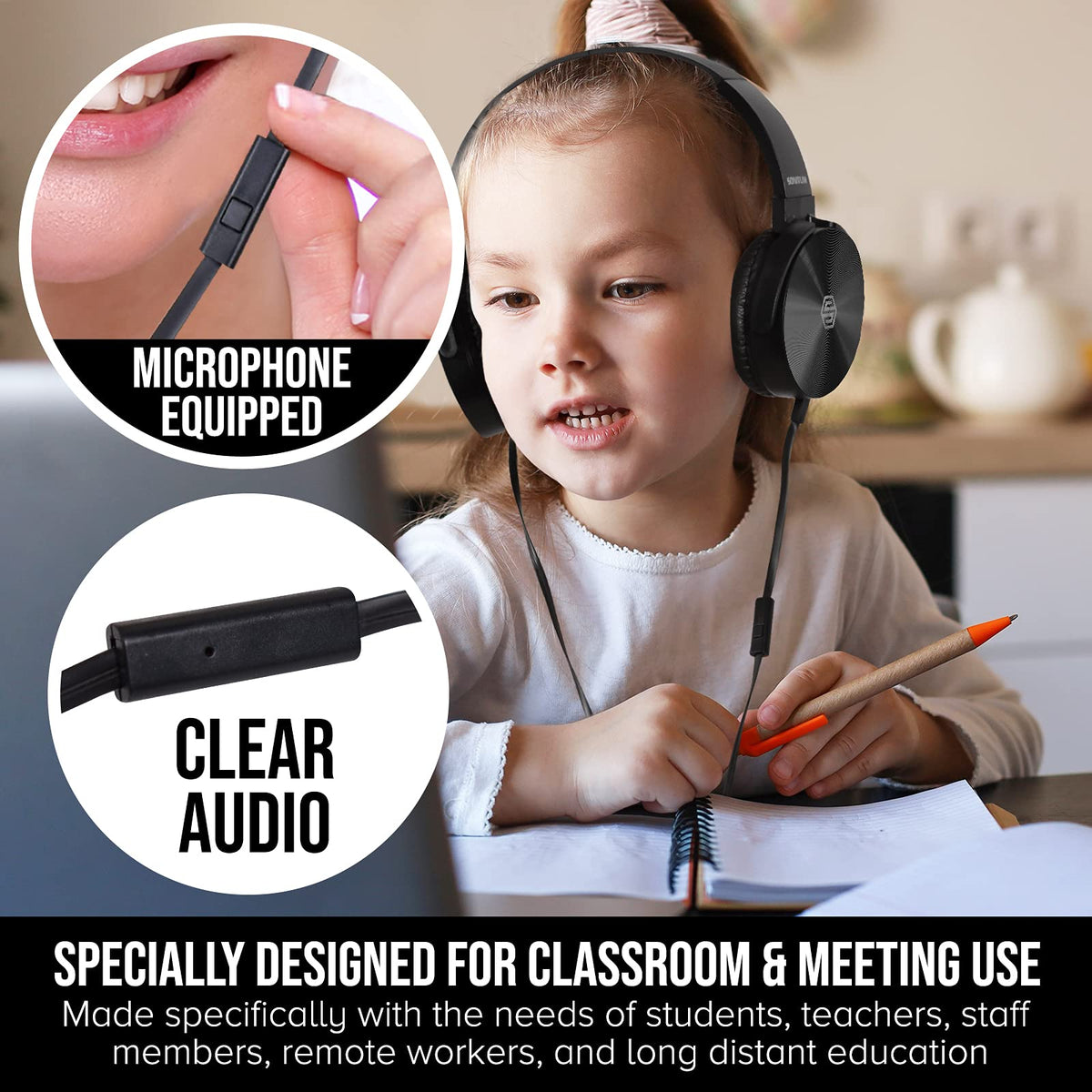Sonitum microphone closeup highlighting flexible boom for clear voice pickup