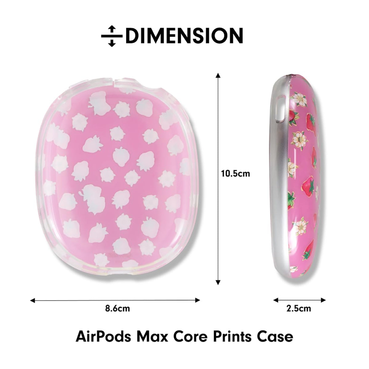 Sonix AirPods Max case side view, slim profile for pocket-friendly carry.