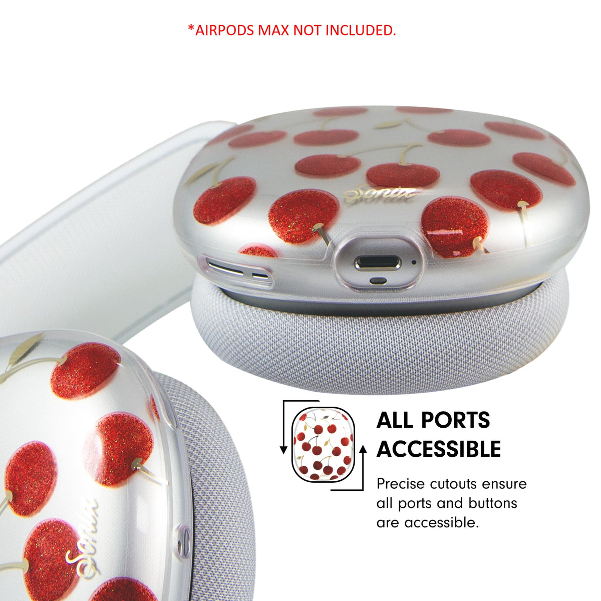 Sonix AirPods Max protective case cherry-on-top color accent