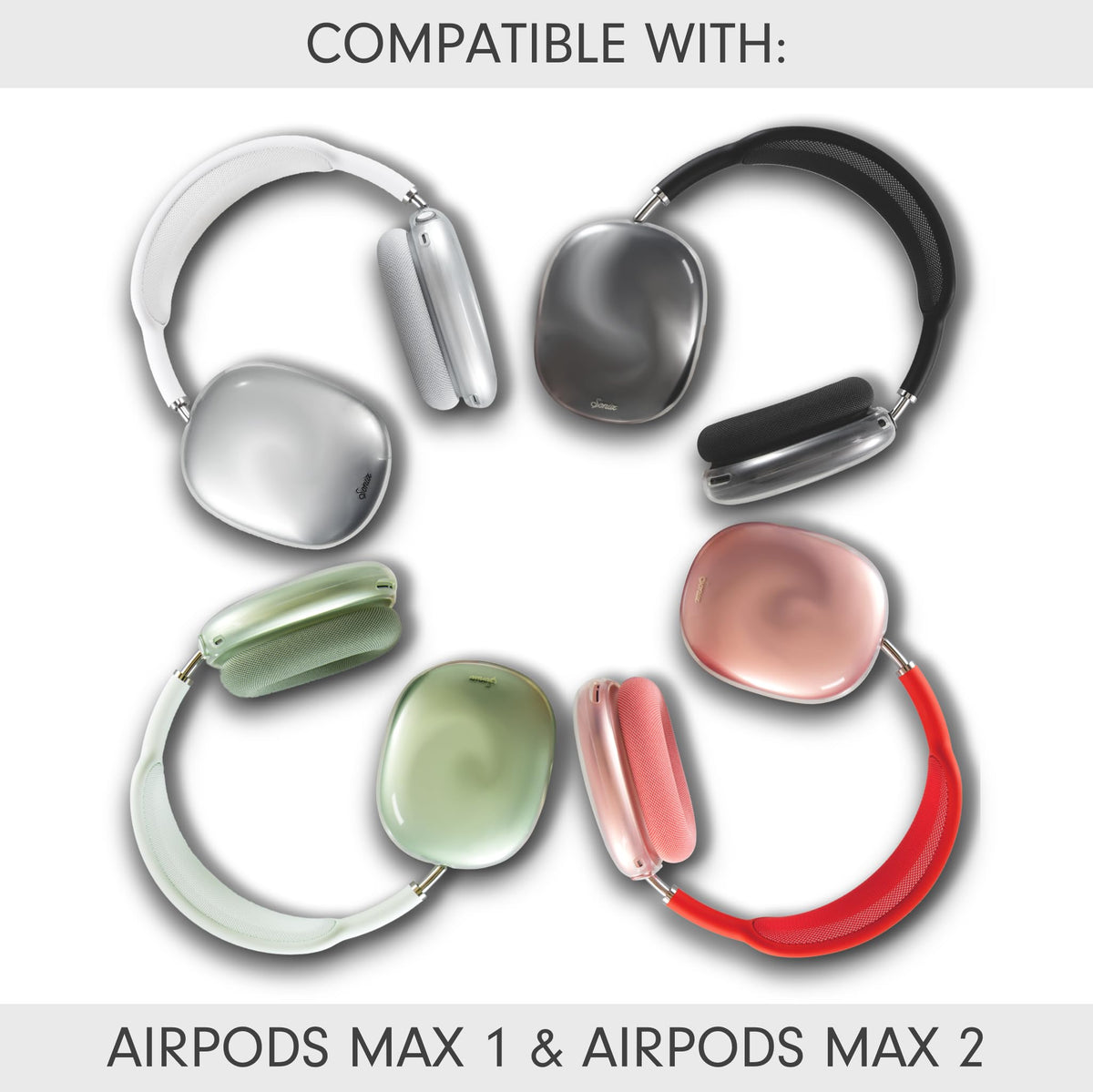 Sonix AirPods Max clear back view demonstrates protection without altering design