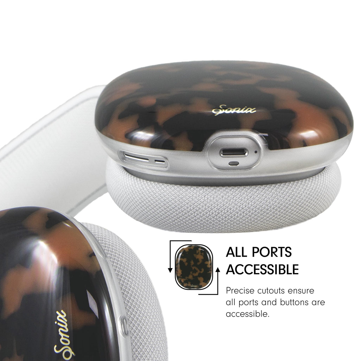 Sonix AirPods Max case leopard-inspired tortoise print adds style.