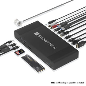 Sonnet Echo 20 front ports on a clean desk for quick connectivity.