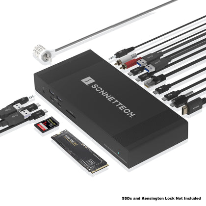 Sonnet Echo 20 front ports on a clean desk for quick connectivity.
