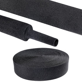 Sonoreboom 2 in 1 braided sleeve protecting cables during installation.