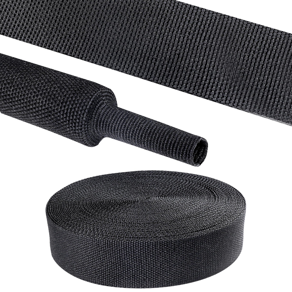 Sonoreboom 2 in 1 braided sleeve protecting cables during installation.