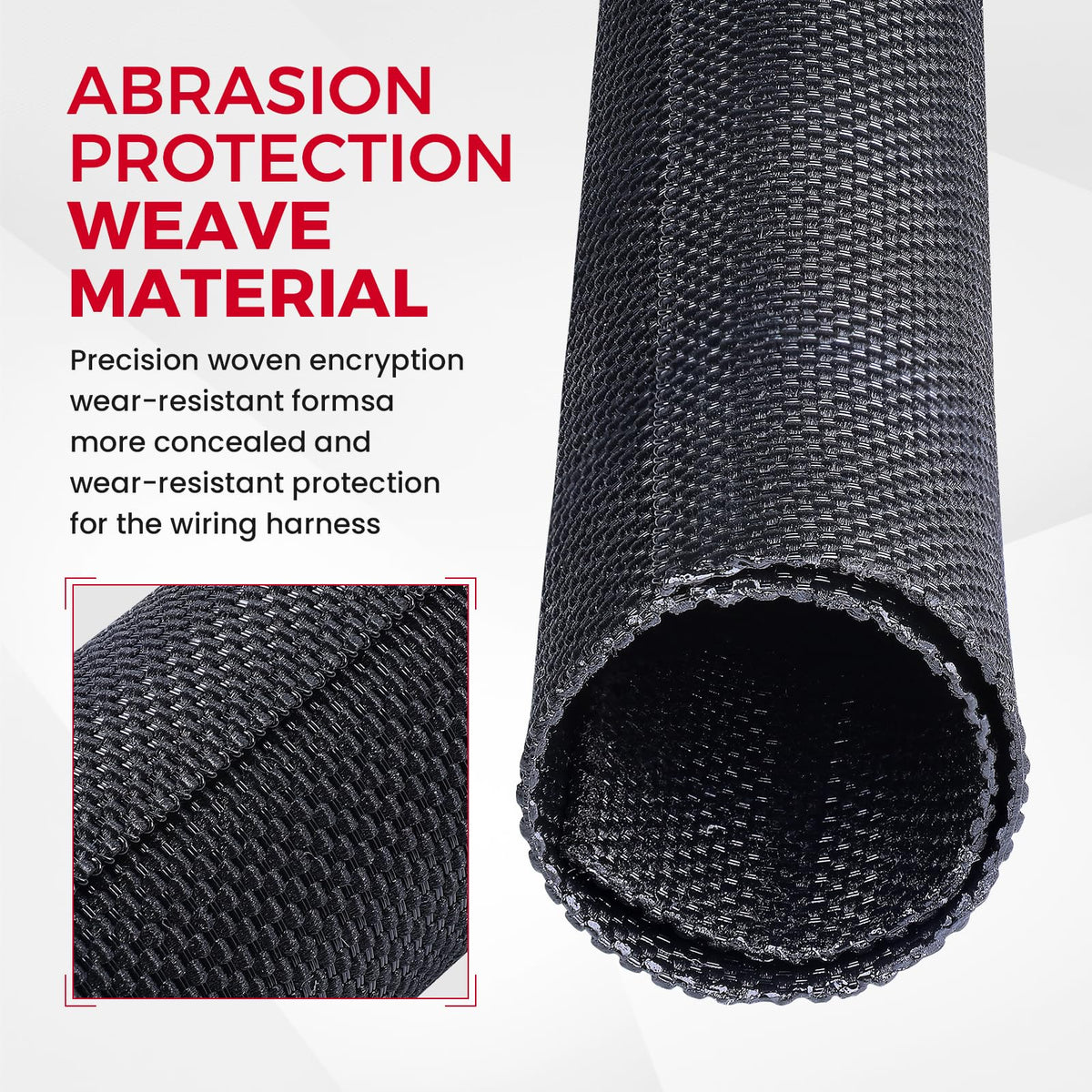 Sonoreboom braided sleeve closeup shows durable protective weave.