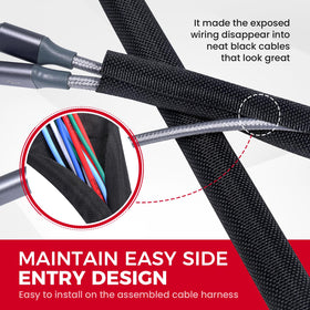 Sonoreboom heat-resistant sleeve protects cables up to 302°F while dissipating heat.