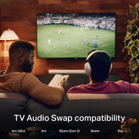 Sonos Ace active noise cancellation close-up demonstrating focus.