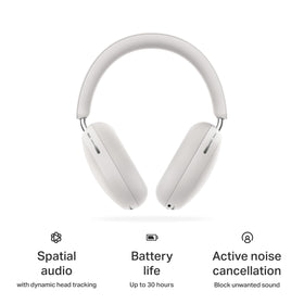 Sonos Ace ear cups close-up showing plush padding and fabric.