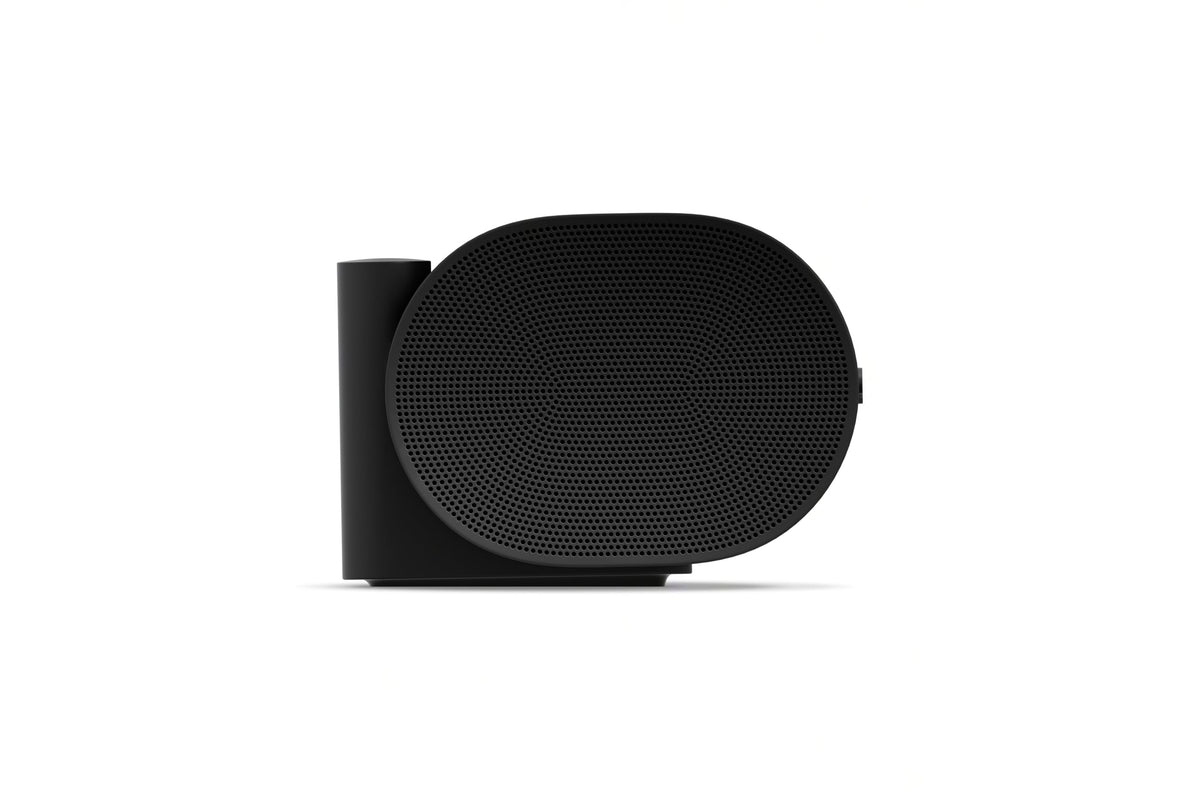 Sonos Arc Ultra side view showing compact profile that fits under TVs.