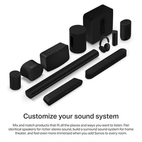Expandable surround and multiroom listening with Sonos Beam Gen 2 for future setups.