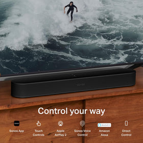Effortless setup with two cables and simple placement for flexible living spaces.