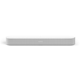 Sonos Beam Gen 2 white side view shows slim profile for small rooms.