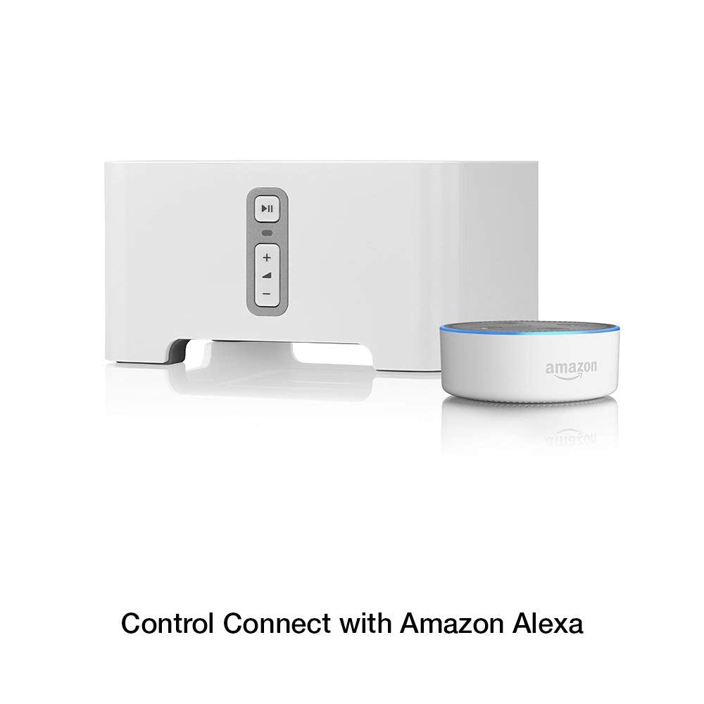 Sonos Connect demonstrates synchronized playback across multiple rooms.
