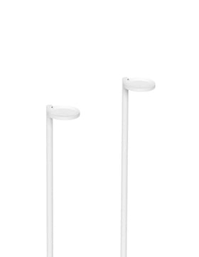 Sonos Era 100 stand pair in white showing integrated cable management for a clean look.