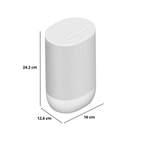 Sonos Move 2 White dual tweeter and woofer design for richer stereo sound