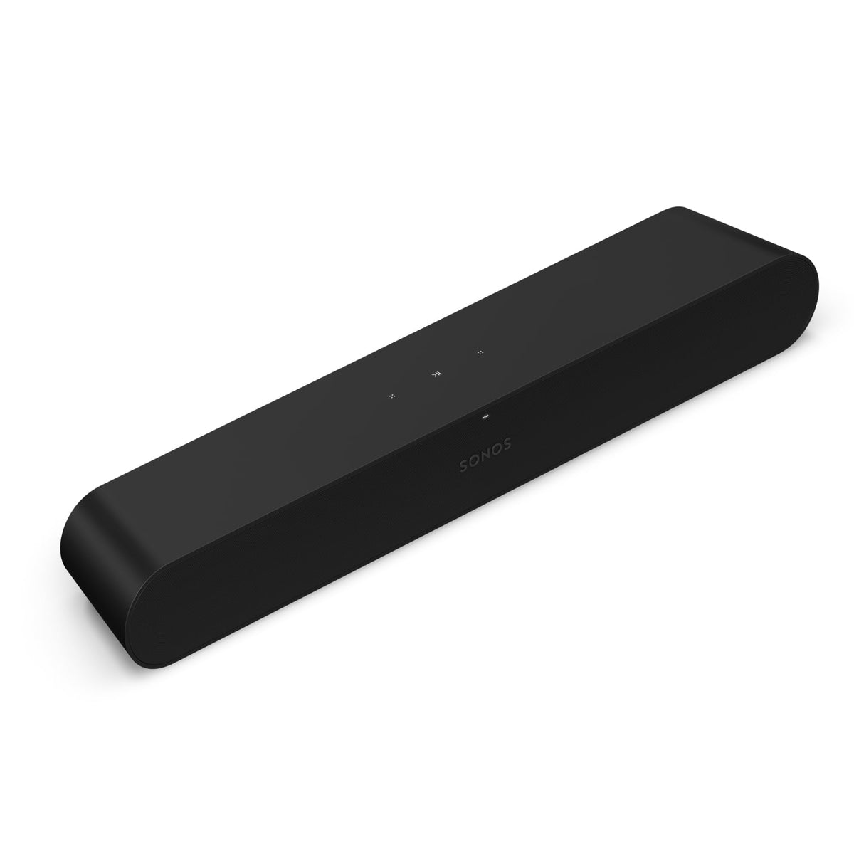 Sonos Ray compact soundbar front view delivering crisp dialogue and balanced sound.