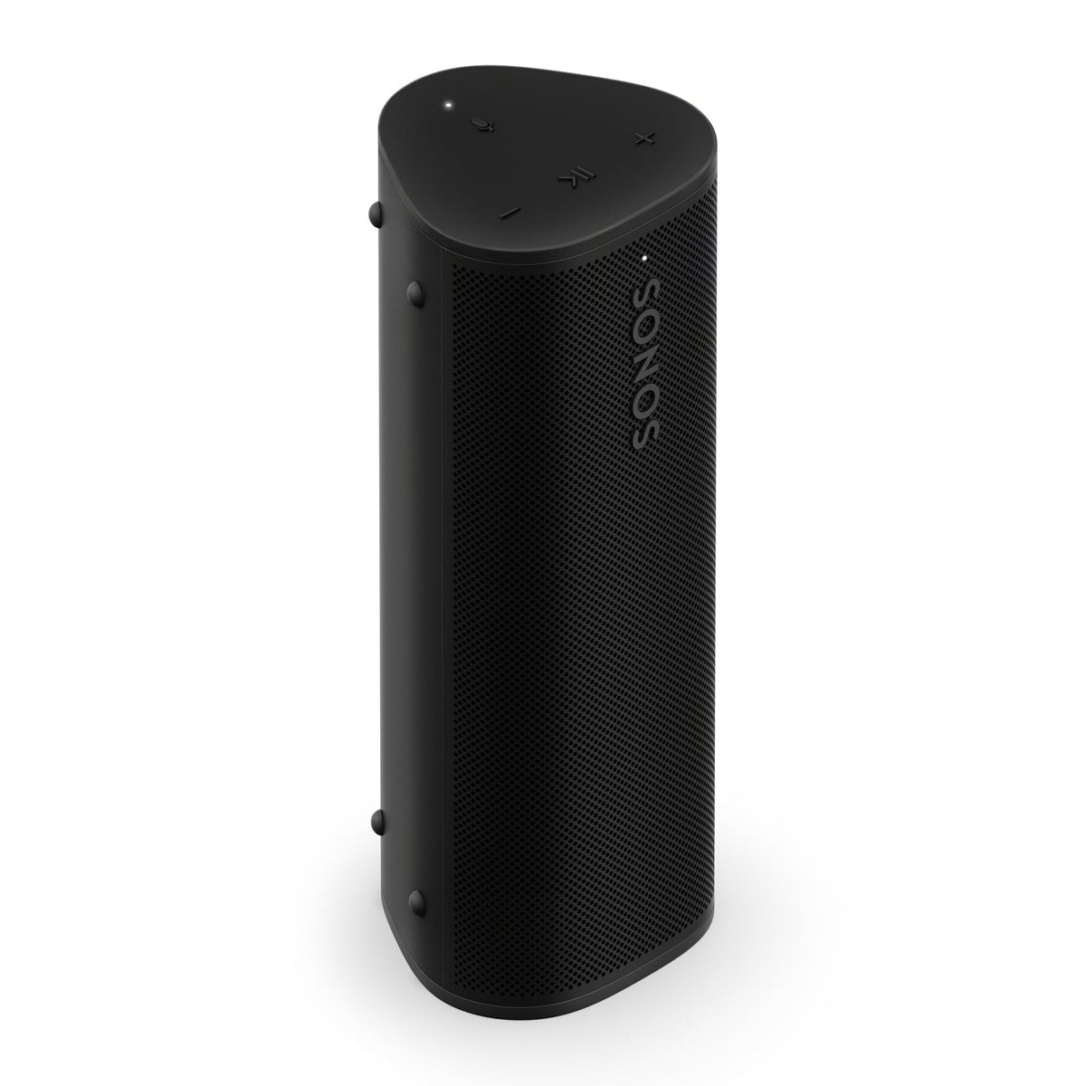 Sonos Roam 2 Black front view, portable design for on-the-go listening.