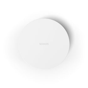 Sonos Sub Mini white in-room setup demonstrates flexible placement for immersive sound
