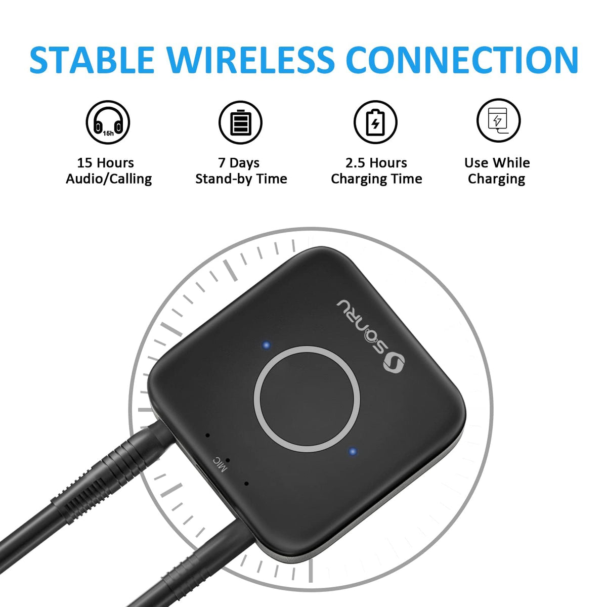 Sonru supports dual-phone pairing for continuous music and calls