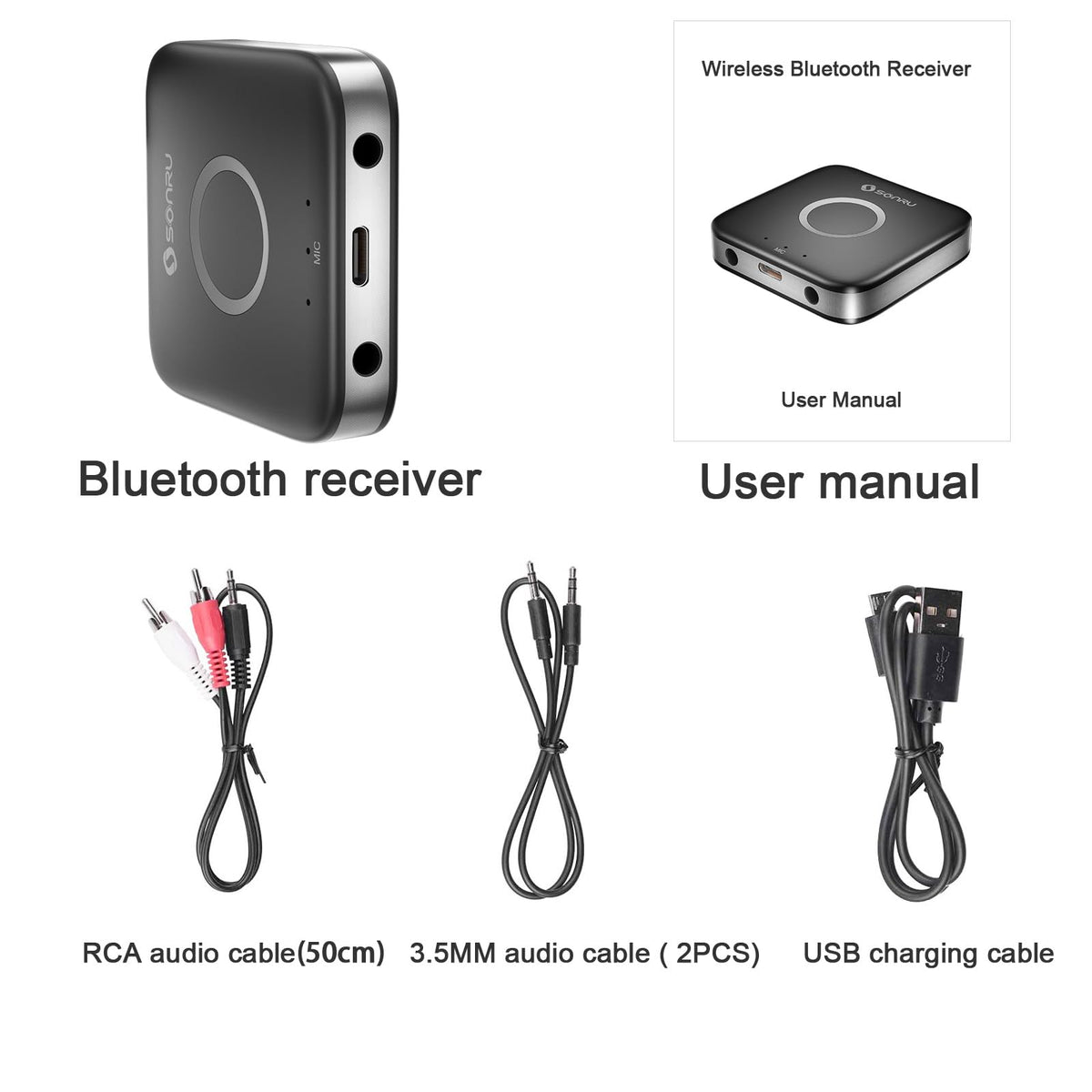 Sonru package includes all cables for immediate setup
