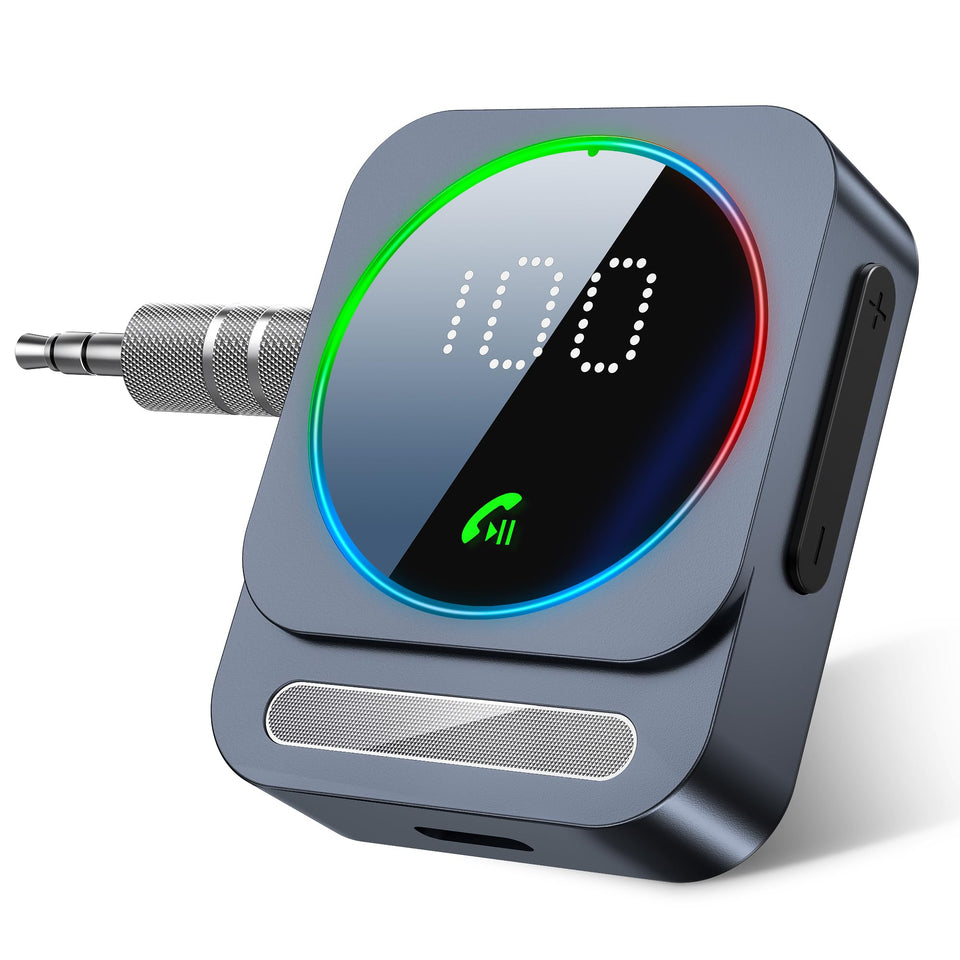 SONRU Bluetooth aux adapter with compact design for car and home stereo setups