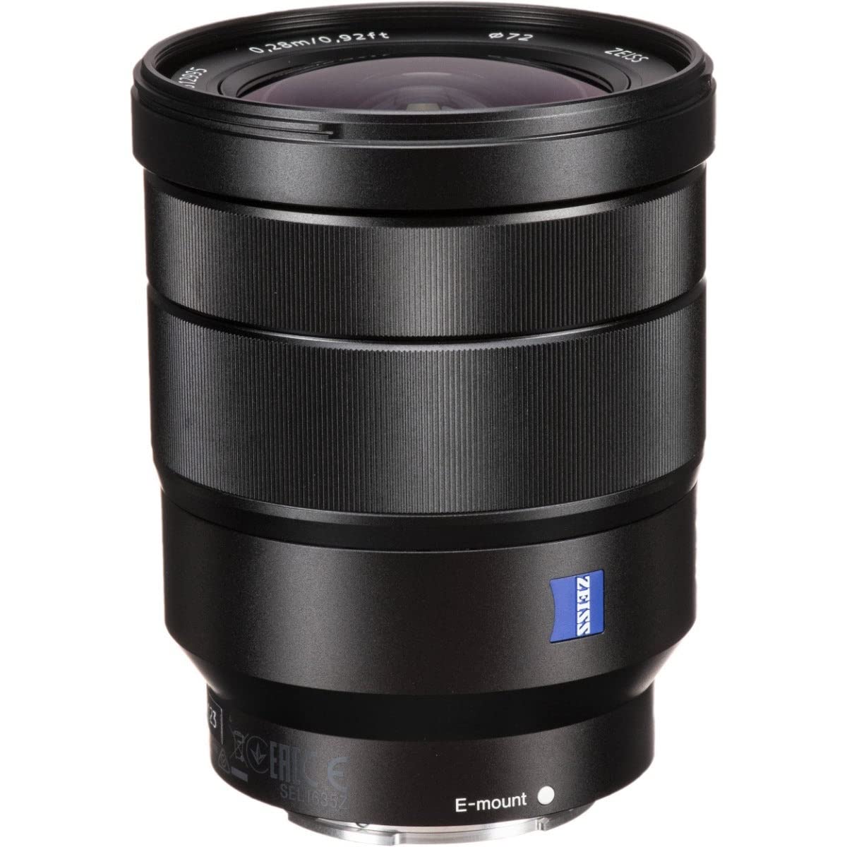 Sony 16-35mm front view showing wide-angle versatility for landscapes and cityscapes