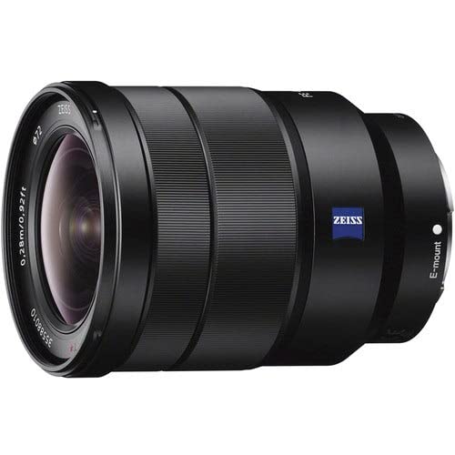 Sony 16-35mm side profile highlight compact zoom for travel and street photography