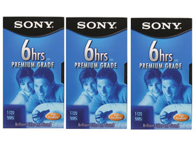 Sony 3T120VR VHS tapes with 6-hour EP mode for longer recordings