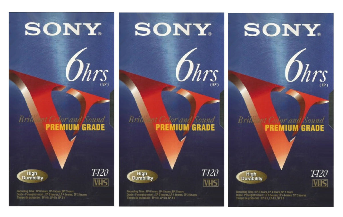 Sony 3T120VR tape spine view highlights durable packaging and labeling