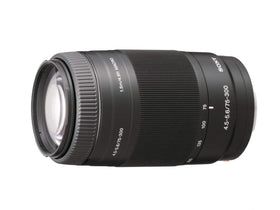 Sony 75-300mm telephoto zoom lens captures distant action with clear detail.