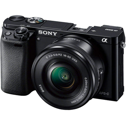 Sony Alpha a6000 front view showing compact body for travel photography