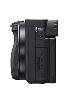 Sony A6400 includes battery and accessories for on-the-go shooting.