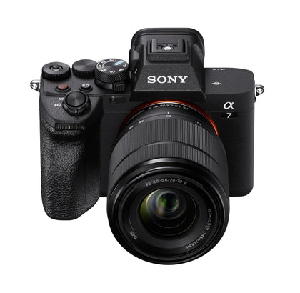Sony Alpha 7 IV kit front view with versatile zoom for travel and events