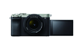 Sony Alpha 7C II full-frame camera kit in silver for portable professional photography.