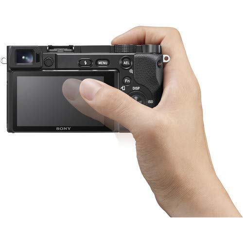Sony Alpha A6100 in-box components including NP-FW50 battery and charger.
