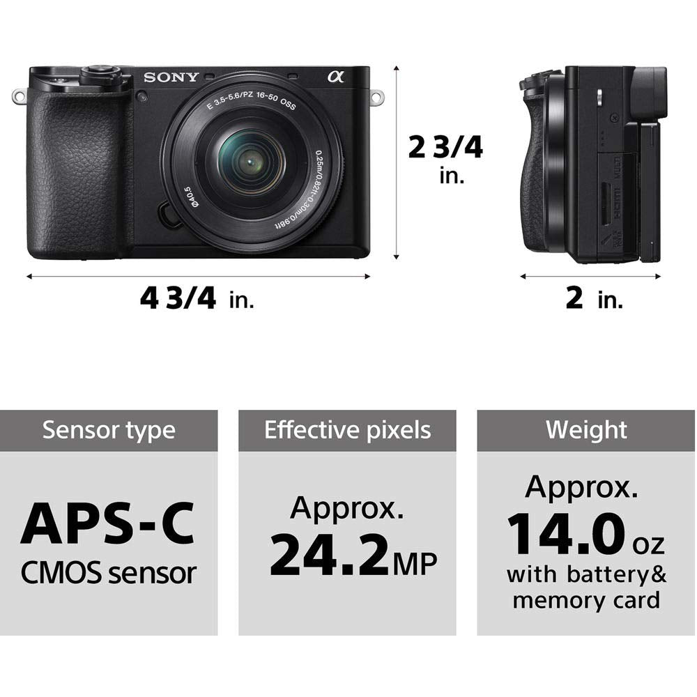 Sony Alpha A6100 three-inch tiltable LCD enables flexible framing angles.