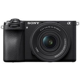 Sony Alpha a6700 front view with 16-50mm kit lens, ideal for travel and fast captures