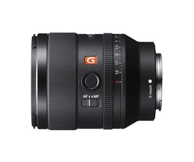 Sony Alpha FE 35mm F1.4 GM lens side profile highlights compact, versatile design.
