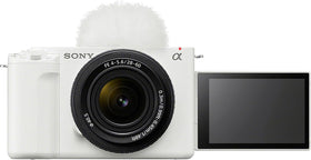 Sony ZV-E1 white body on tripod for stable, convenient setup.