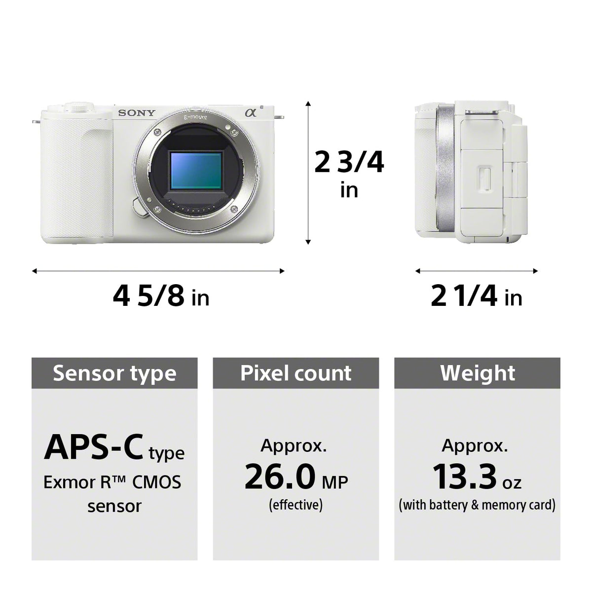 Sony Alpha ZV-E10 II Flip-out LCD for vertical and horizontal framing.