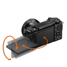 Sony Alpha ZV-E10 product showcase setting enables quick subject focus.